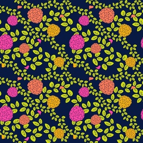 Marigold Garden - Hot Pink, Marigold, Papaya
