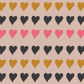 Gold Pink Valentines Hearts