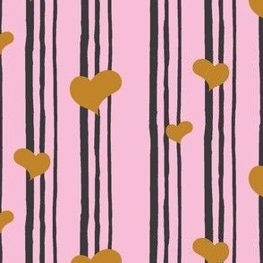 Pink Gold Valentines Stripe