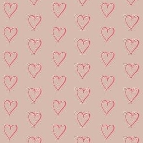 Pink Hand Drawn Hearts 1"