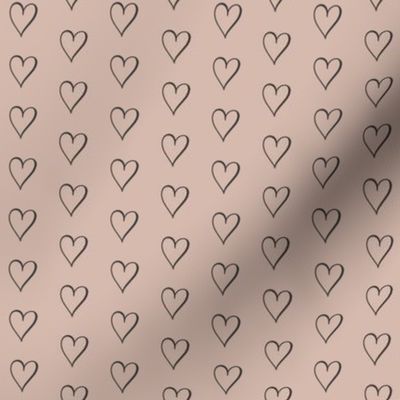Pink Gray Hand Drawn Hearts 1"