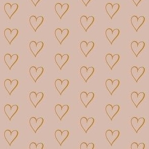 Pink Gold Hand Drawn Hearts 1"