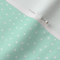 mod girl dots light mint and white