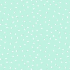 mod girl dots light mint and white