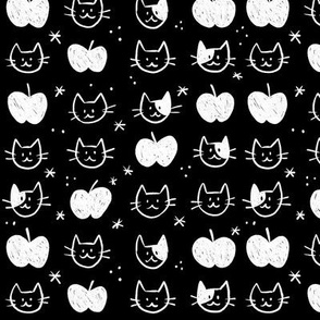 B&W Cats and Apples2