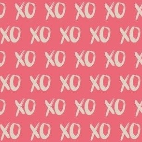 Pink Grey XO Love Bold Script 1"