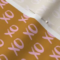 Gold Pink XO Love Bold Script 1"