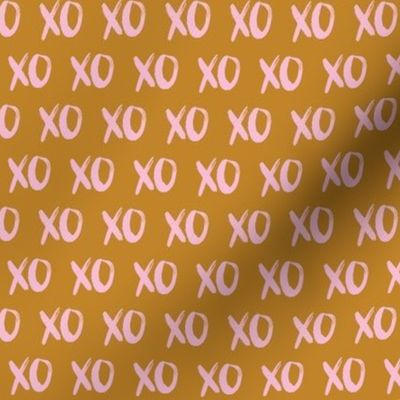 Gold Pink XO Love Bold Script 1"