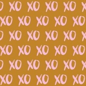 Gold Pink XO Love Bold Script 1"