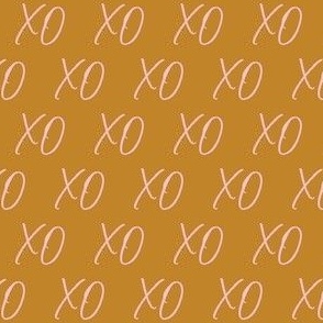 Gold Pink XO Love Script 1"