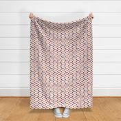 Vintage doxie sausage dogs dachshund illustration pattern gender neutral pastel pink LARGE