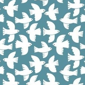 Doves on Blue - XS