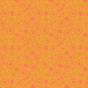 (M) Corals line art papaya orange