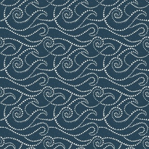 Shark Tooth Waves - Navy - Small