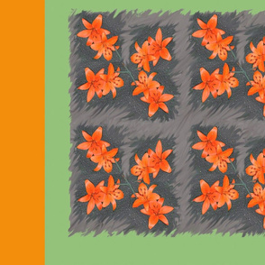Orange Daylillies Large Blocks