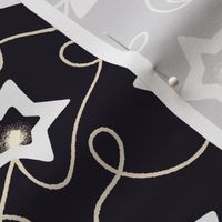 Scattered Star Christmas String Light decoration on black