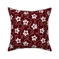 Scattered Star Christmas String Light decoration on burgundy red