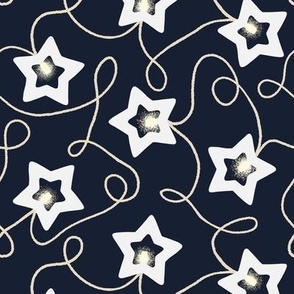 Scattered Star Christmas String Light decoration on night blue
