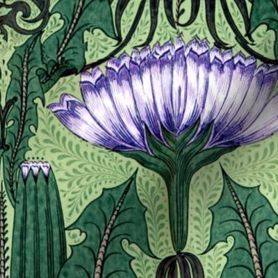 Art Nouveau Dandelion Green