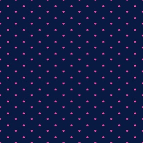 (XS) Hearts loose XS Hot Pink on Midnight Blue Spring 22