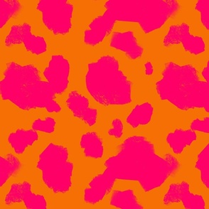 Belle- Orange and pink Cow Print