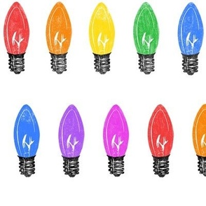 C9 Christmas lights stripe - candy colors on white
