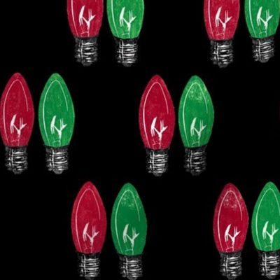 C9 Christmas lights grid - red and green on black