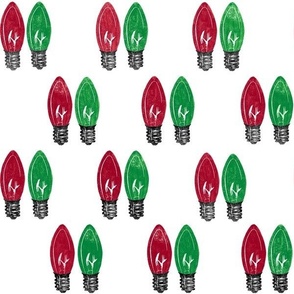 C9 Christmas lights grid - red and green on white