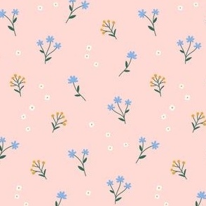 Tiny Wildflowers - pink & blue