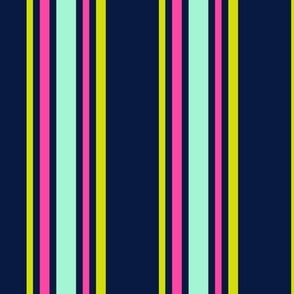 Midnight Stripe with Hot Pink - Vertical