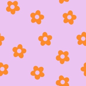 Minimal Florals - psychedelic orange + purple