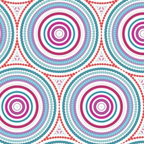 Geometric Concentric Circles Magenta Teal Orange Jumbo