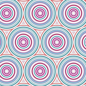 Geometric Concentric Circles Magenta Teal Orange