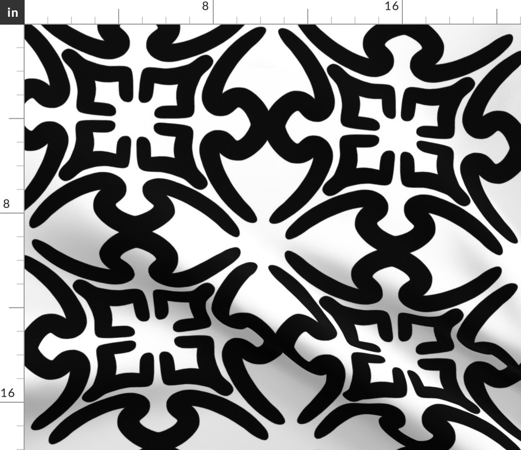 Black and white abstract kaleidoscope