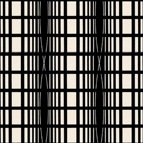 Black and Cream Art Deco Stripe