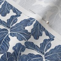 Fiddle Leaf Fig Blue on White • Small