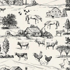 ALL OVER - TOILE - FARM ON LINEN