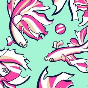 Betta Splendens Labyrinth Fish Hot Pink DesignerSpr22 Med