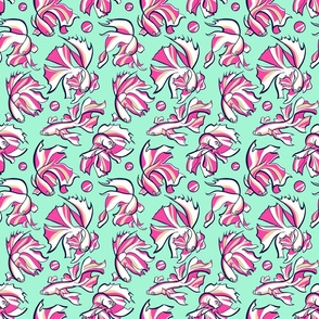 Betta Splendens Labyrinth Fish Hot Pink DesignerSpr22