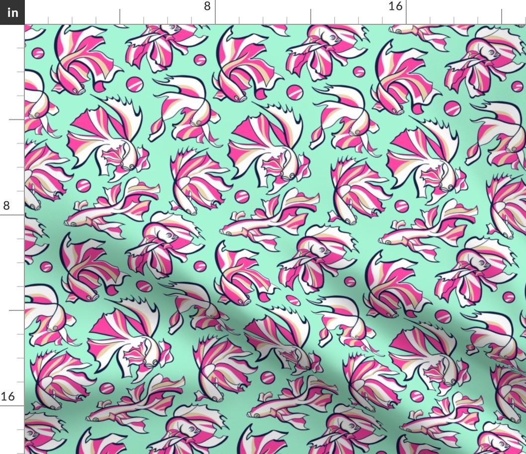 Betta Splendens Labyrinth Fish Hot Pink DesignerSpr22