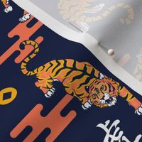 Tigers on Blue