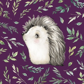 20x20 cushion cover hedgehog purple