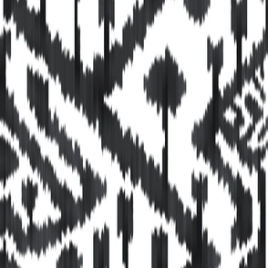 Ikat Deco in black and  white 200