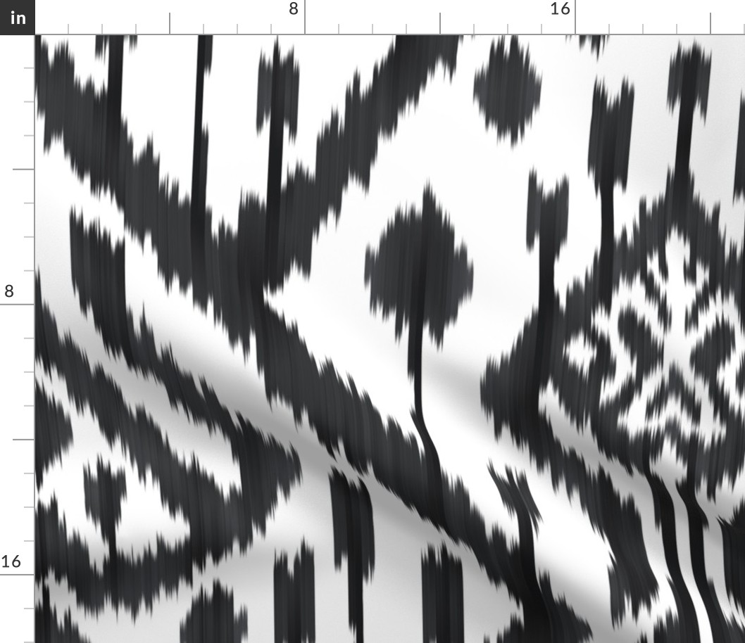 Ikat Deco in black and  white 200