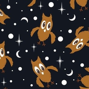night owls in caramel and black