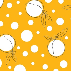 Polka dot peaches butterscotch orange and charcoal 200