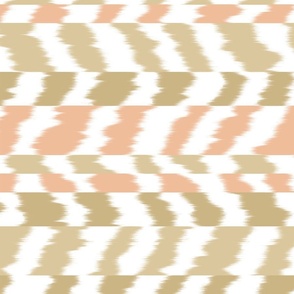 sheared ikat stripe in camel and desert apricot 100