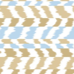 sheared ikat stripe in camel and powder blue light100