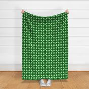 Vintage St Patrick’s Gingham - small - green clover, green plaid, three leaf clovers