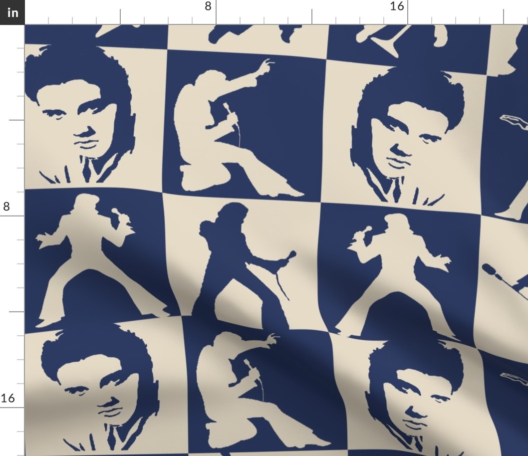 Ode to Elvis - Elvis Quilt - Navy - Design 12544746